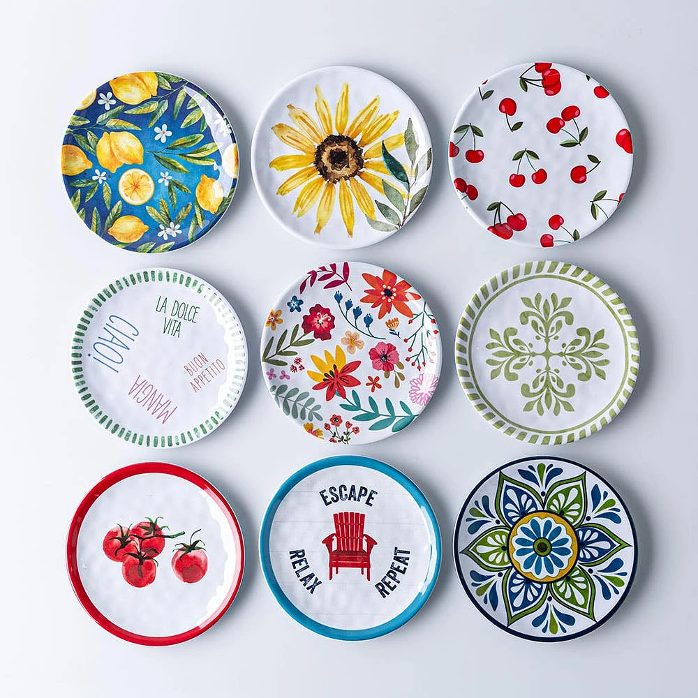 KSP Nibble 'Capri' Melamine Tidbit Plate - Set of 4
