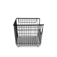 KSP Ashley Stacking Wire Basket Large (Matte Black) 36 x 27 x 22.5 cm