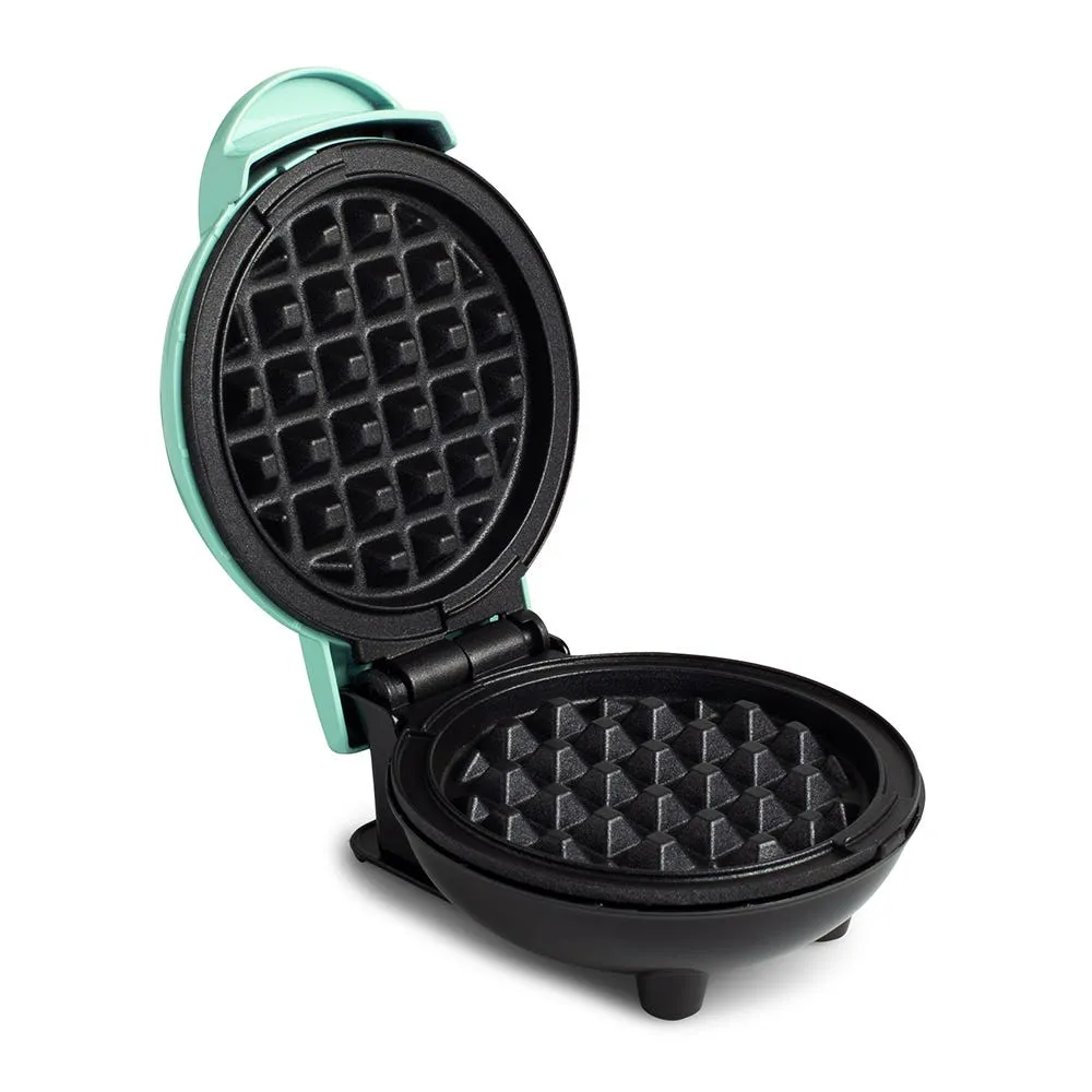 Dash Mini Round Waffle Maker (Aqua)