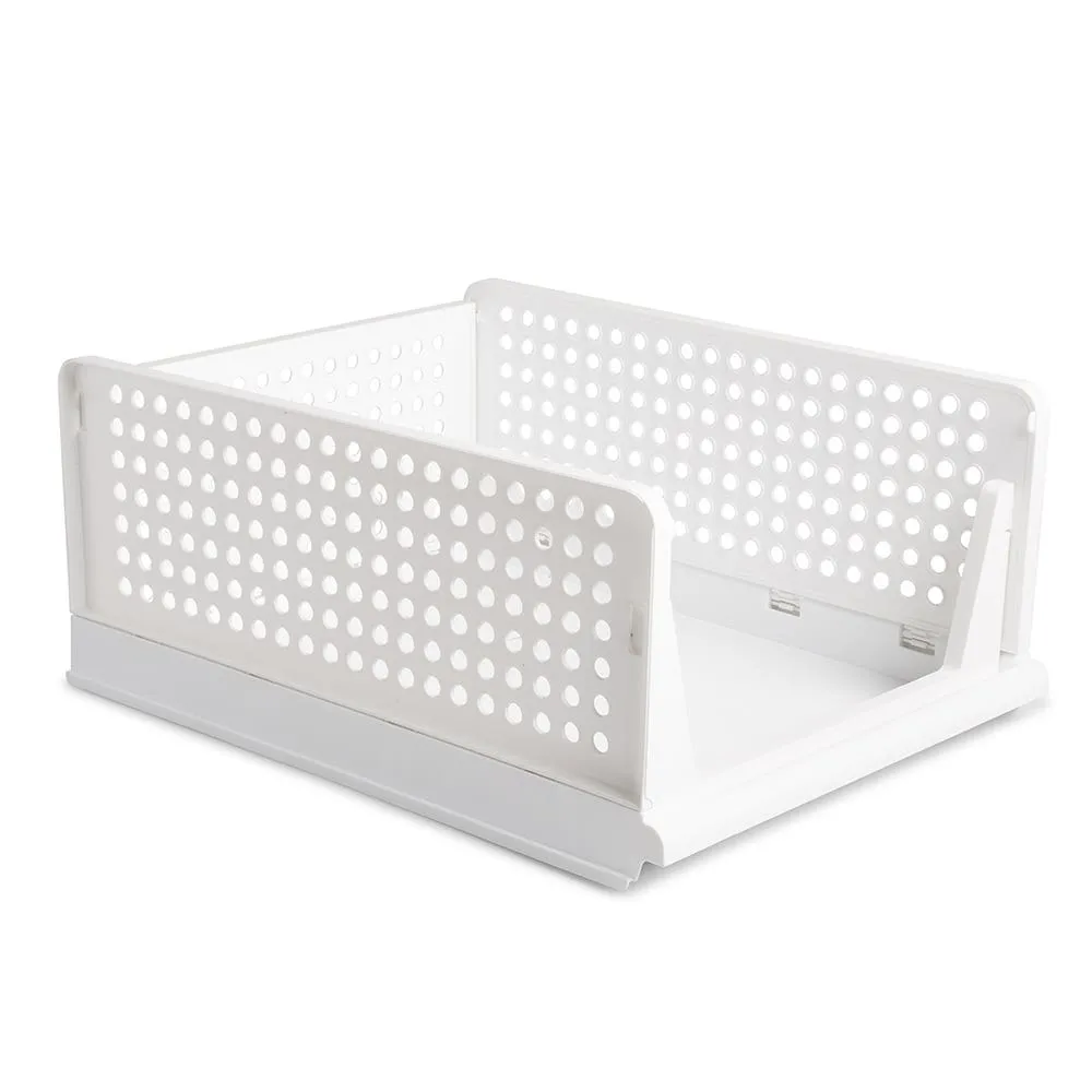 KSP Stack N Slide Collapsible Storage Bin Large (White) 43x32x18.5 cm