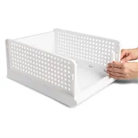 KSP Stack N Slide Collapsible Storage Bin Large (White) 43x32x18.5 cm