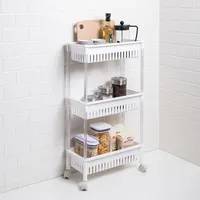 KSP Slidestor '3-Tier' Rolling Storage Rack (White) 45 x 21 x 80 cm