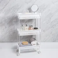 KSP Slidestor '3-Tier' Rolling Storage Rack (White) 45 x 21 x 80 cm