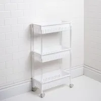 KSP Slidestor '3-Tier' Rolling Storage Rack (White) 45 x 21 x 80 cm