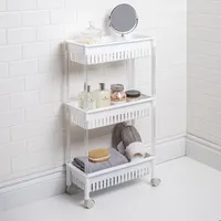 KSP Slidestor '3-Tier' Rolling Storage Rack (White) 45 x 21 x 80 cm
