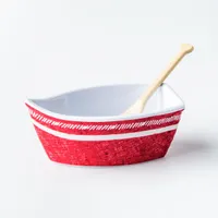 KSP Rowboat Melamine Bowl with Paddle (Red)