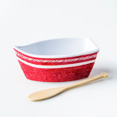 KSP Rowboat Melamine Bowl with Paddle (Red)