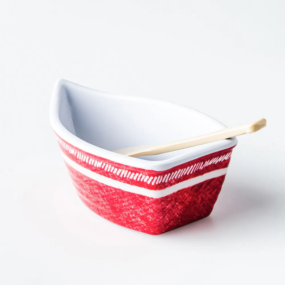 KSP Rowboat Melamine Bowl with Paddle (Red)