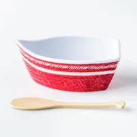 KSP Rowboat Melamine Bowl with Paddle (Red)