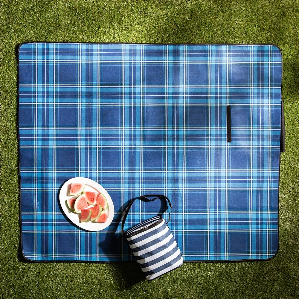 KSP Packable 'Plaid' Picnic Blanket (Blue)