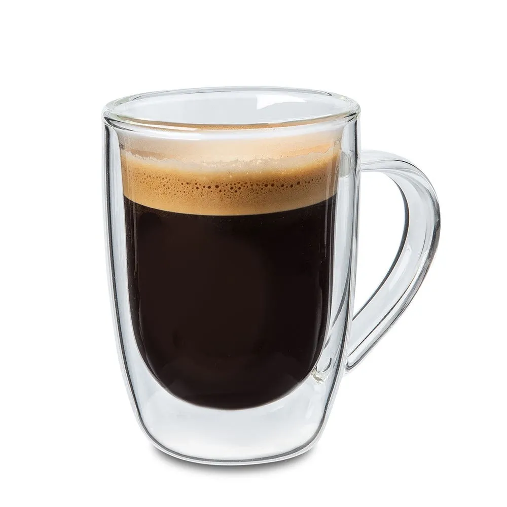 KSP Milano Double Wall Espresso Glass with Handle - Set of 2 (80 ml)