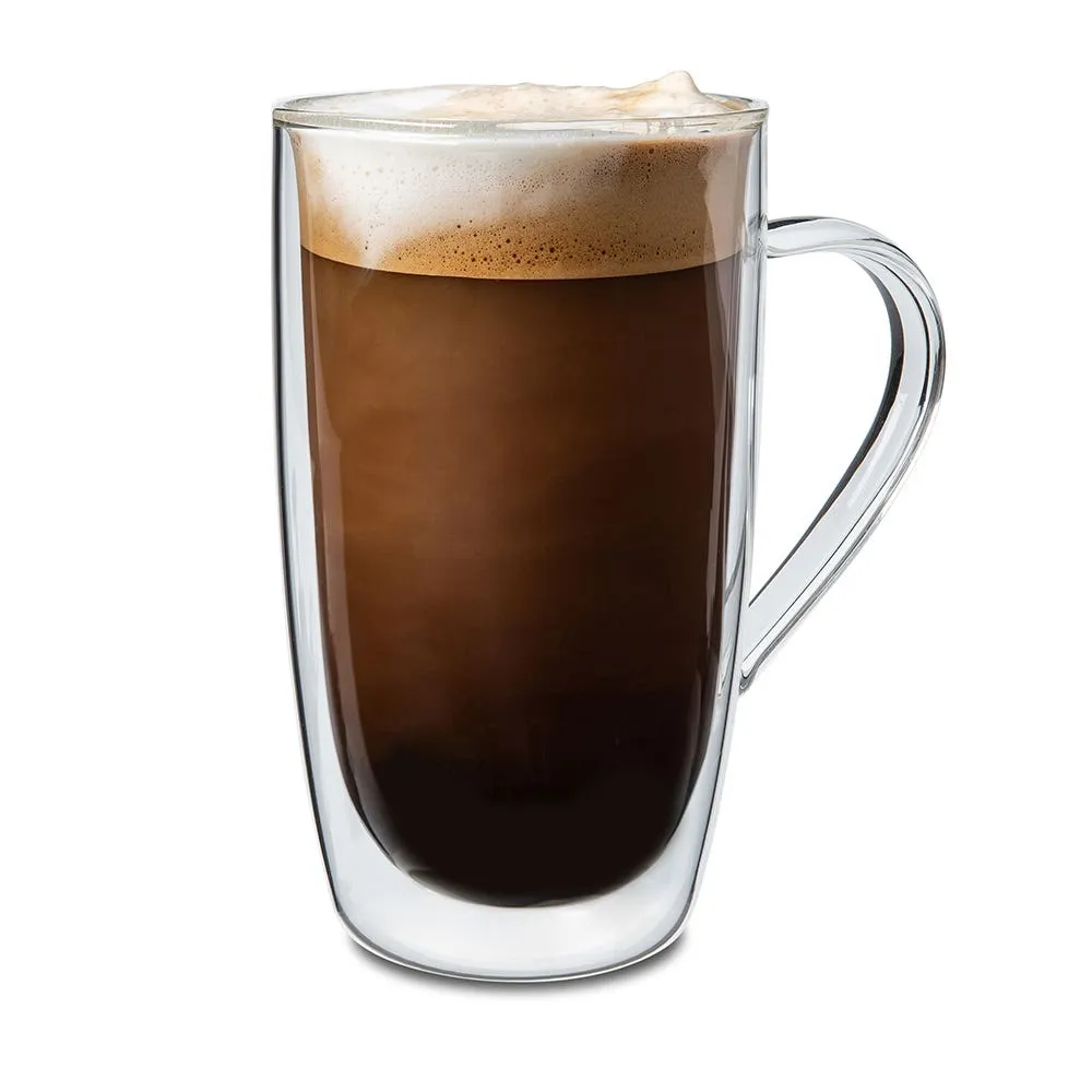 KSP Milano Double Wall Glass Mug - 400 ml, Set of 2