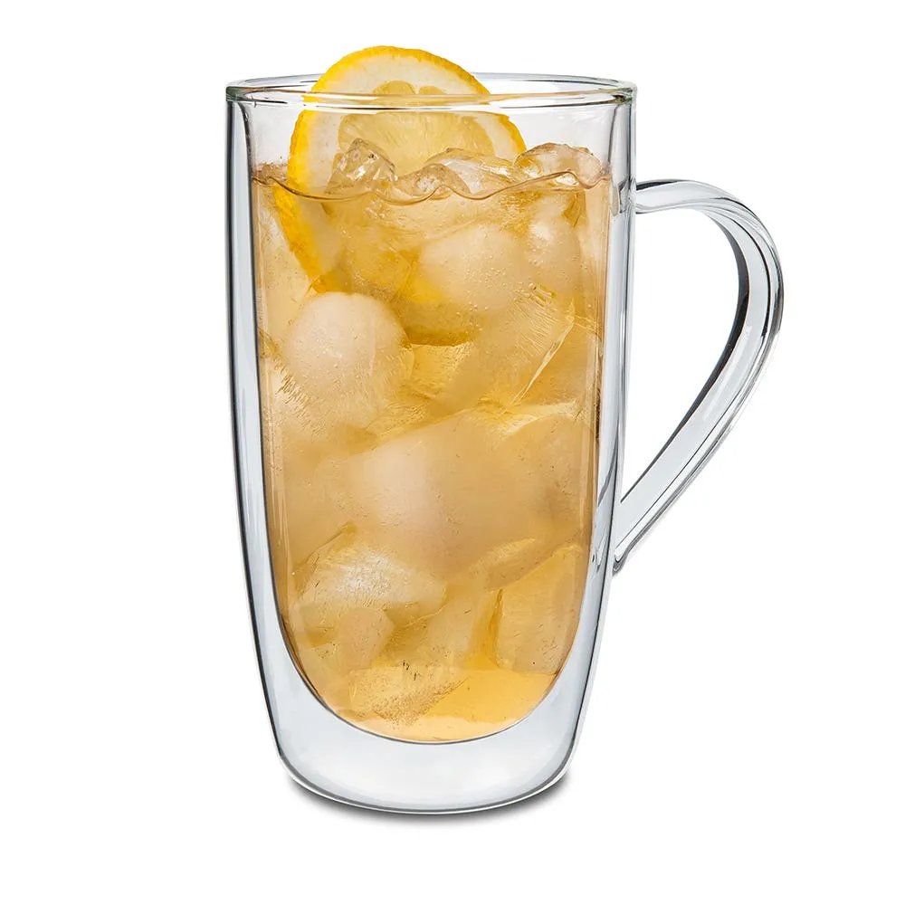 KSP Milano Double Wall Glass Mug - 400 ml, Set of 2