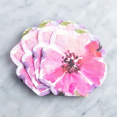 Harman 3-Ply 'Daisy' Paper Napkin Shaped (Pink)