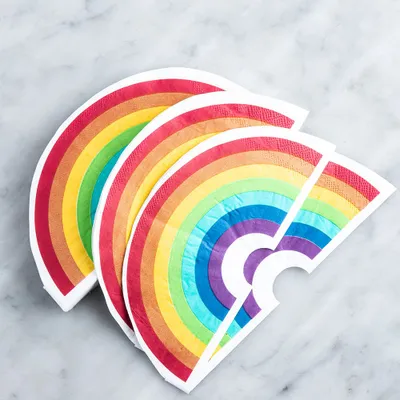 Harman 3-Ply 'Rainbow' Paper Napkin Shaped (Multi Colour)