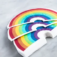 Harman 3-Ply 'Rainbow' Paper Napkin Shaped (Multi Colour)