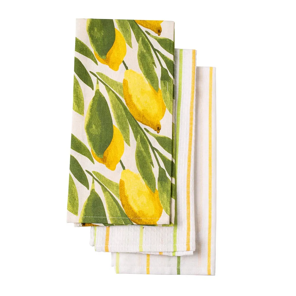 Harman Combo 'Lemon Tree' Cotton Kitchen Towel - Set of 3 (Yellow)