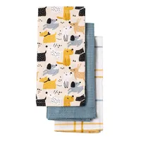 Harman Combo 'Dogs' Cotton Kitchen Towel - Set of 3 (Multi Colour)