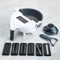 KSP Multi-Prep Colander & Slicer-Grater - Set of 12 (White/Black)