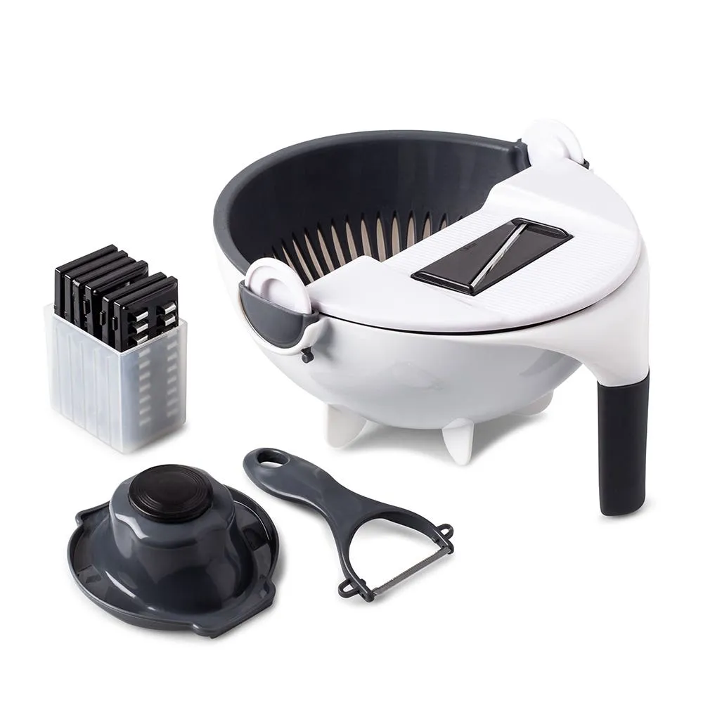 KSP Multi-Prep Colander & Slicer-Grater - Set of 12 (White/Black)