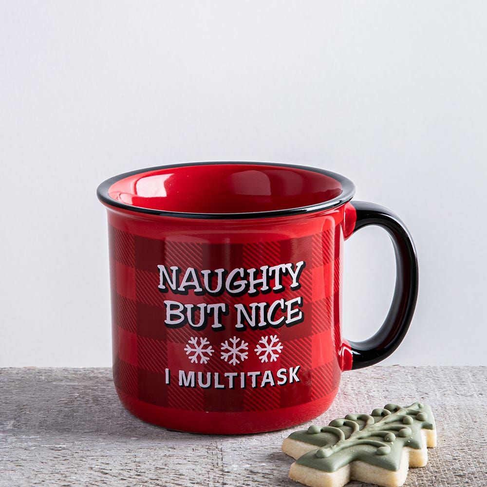 KSP Christmas Camper Mug 'Naughty/Nice' Ceramic Mug (Red)