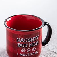 KSP Christmas Camper Mug 'Naughty/Nice' Ceramic Mug (Red)