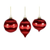 Christmas Tradition 'Glitter Stripe' Ornament (Ball/Finial/Onion)