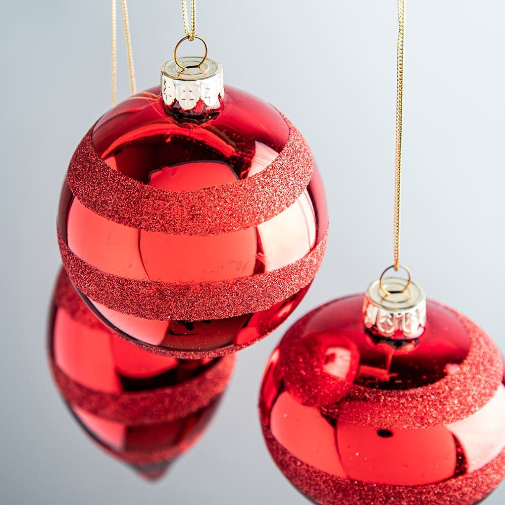 Christmas Tradition 'Glitter Stripe' Ornament (Ball/Finial/Onion)