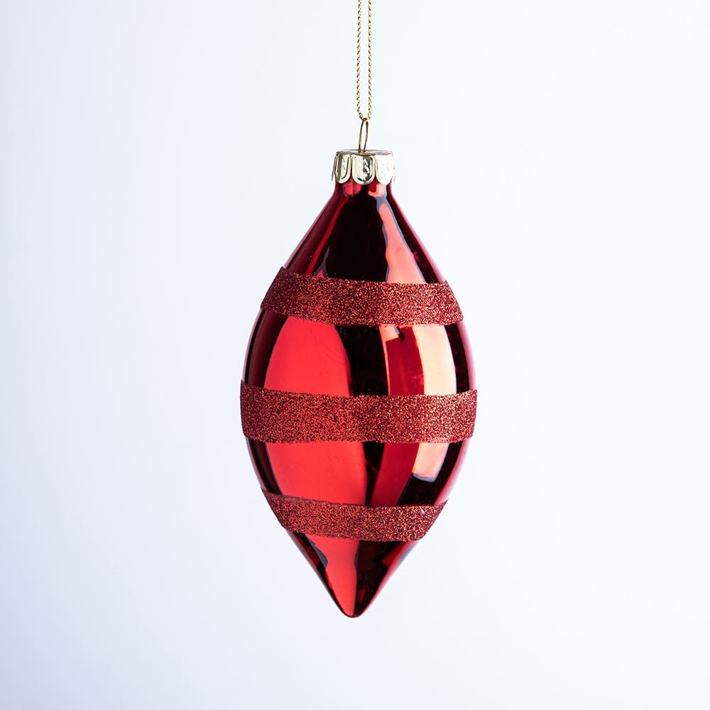 Christmas Tradition 'Glitter Stripe' Ornament (Ball/Finial/Onion)