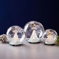 KSP Christmas LED Glass Angel Globes - Set of 3