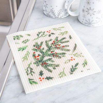 Harman Christmas 'Holly' Reusable Sponge Cloth (Multi Colour)