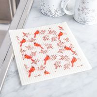 Harman Christmas 'Christmas Cardinal' Reusable Sponge Cloth (Red)