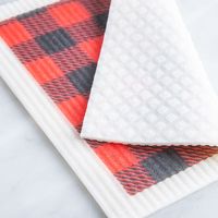 Harman Christmas 'Buffalo Check' Reusable Sponge Cloth (Black/Red)