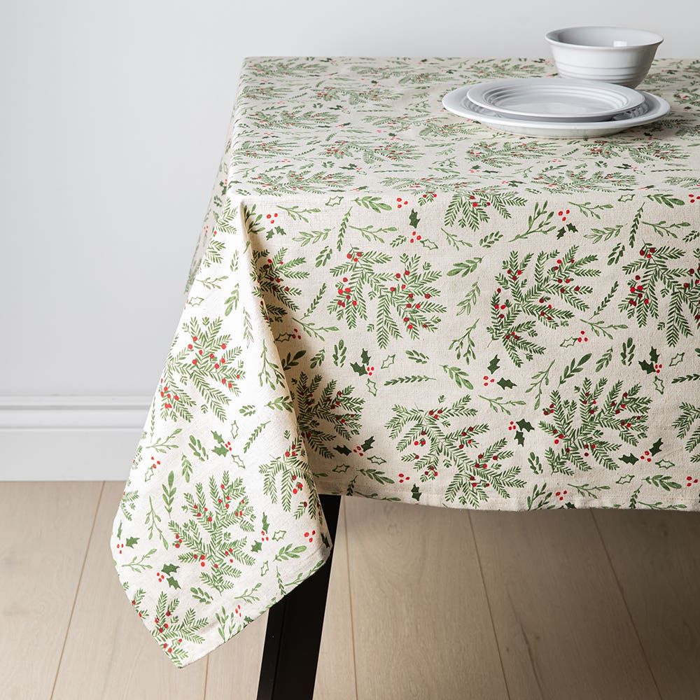 Harman Christmas Holly Cotton Tablecloth 60"x90" (Multi Colour)