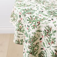 Harman Christmas Holly Cotton Tablecloth 70" Round (Multi Colour)