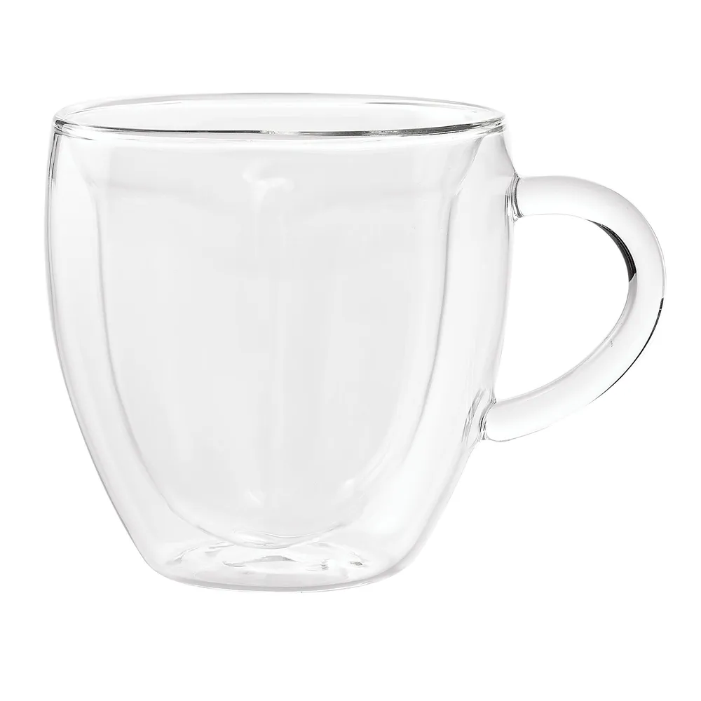 S&Co Barista Amore Double Wall Glass Coffee Mug - Set of 2