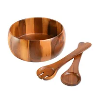 Gibson Laurel Acacia Wood Salad Bowl Combo - Set of 3 (Brown)