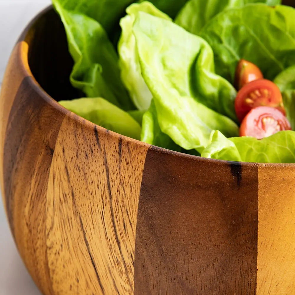 Gibson Laurel Acacia Wood Salad Bowl Combo - Set of 3 (Brown)