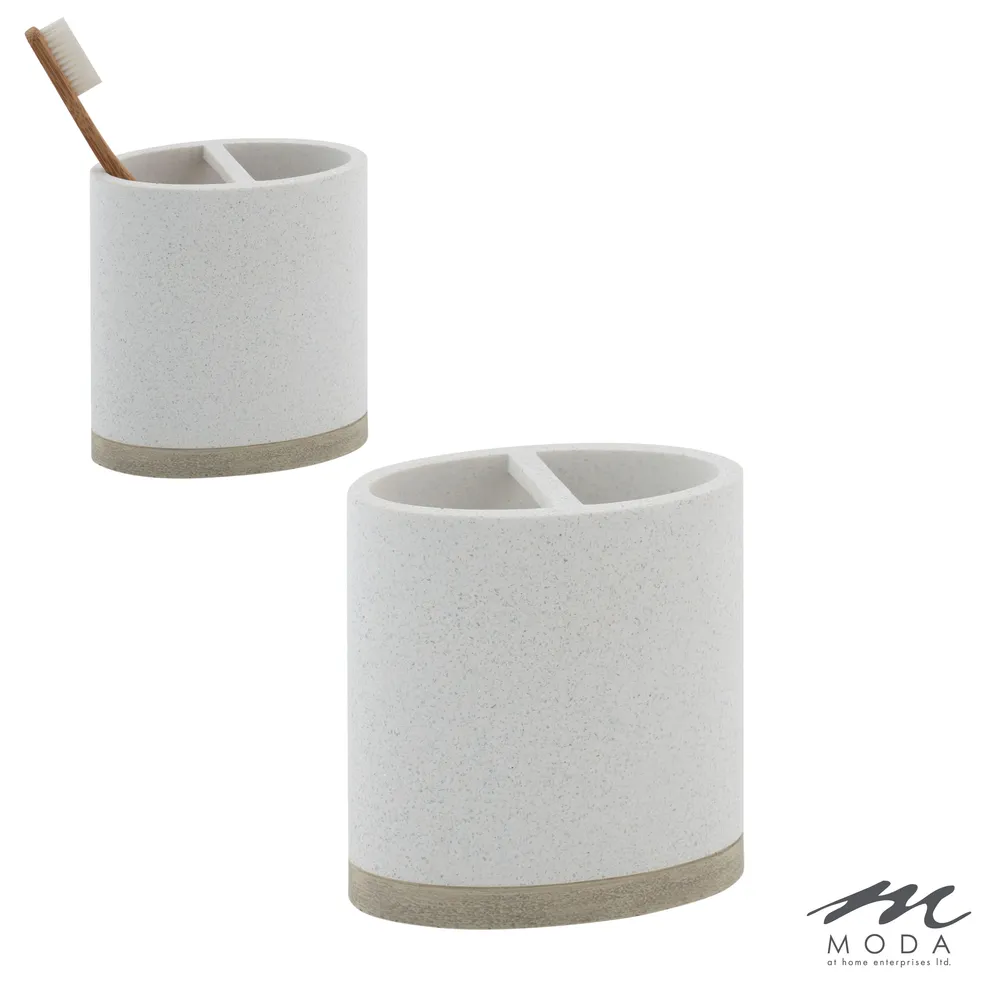 Moda At Home Hudson Resin Toothbrush Holder (Light Grey)