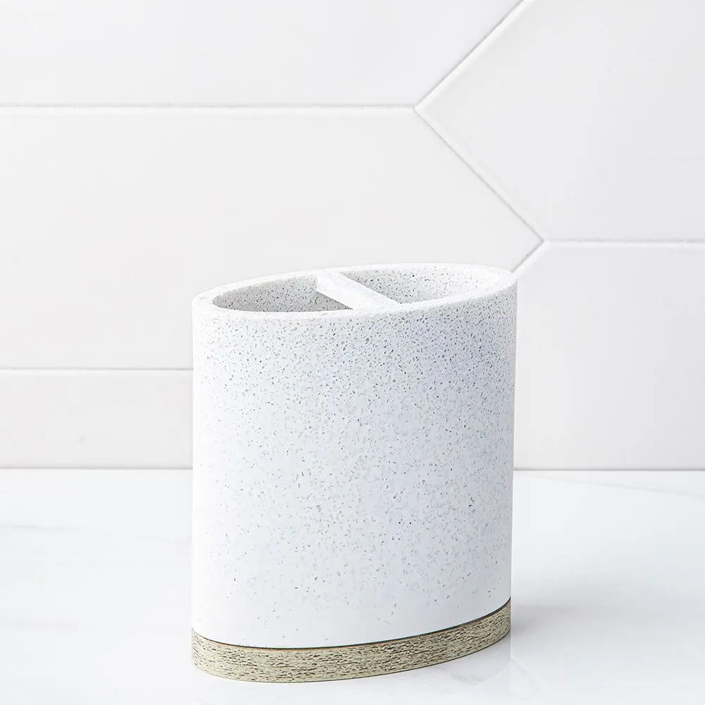 Moda At Home Hudson Resin Toothbrush Holder (Light Grey)