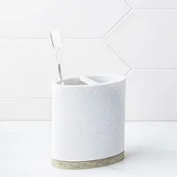 Moda At Home Hudson Resin Toothbrush Holder (Light Grey)