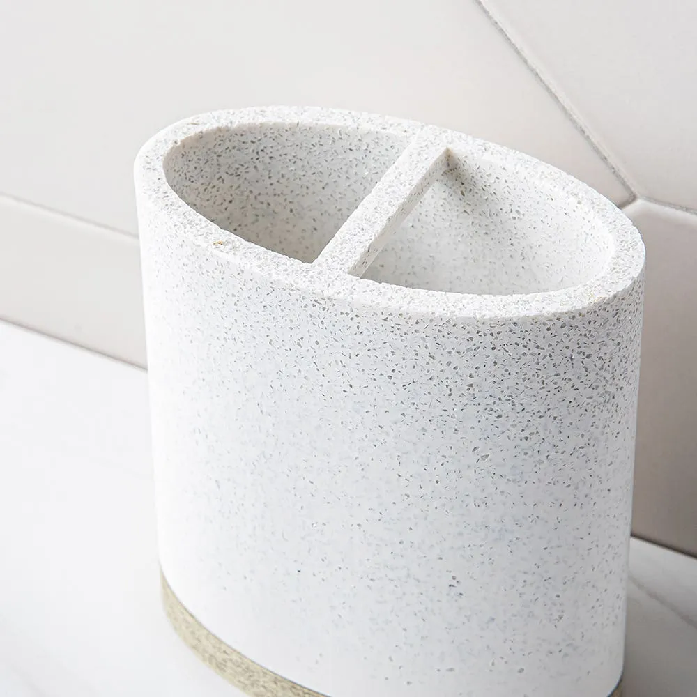 Moda At Home Hudson Resin Toothbrush Holder (Light Grey)