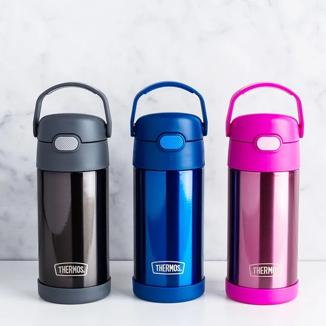 Thermos Thermax Water Bottle with Sipper Lid (Blue/Stainless Steel
