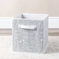 KSP Collapsible 'Paris' Non-Woven Storage Bin (Grey) 10x10x11"