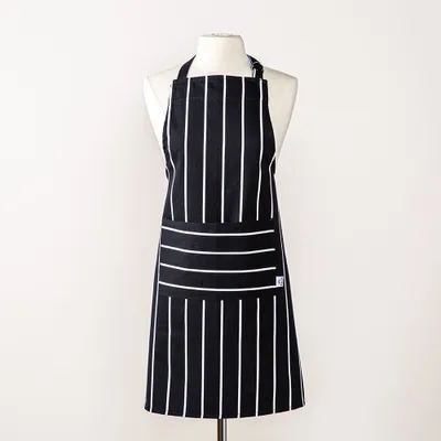 Kitchen Style Printed 'Butcher Stripe' Apron (Black)