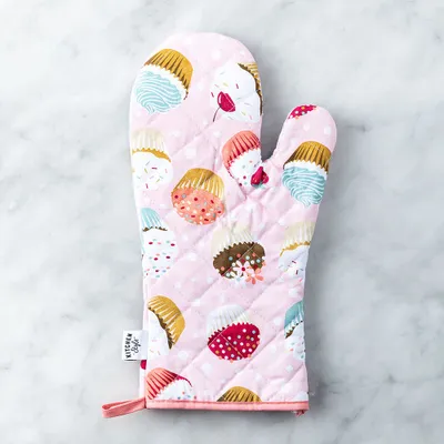 Kitchen Style Printed 'Cupcakes' Oven Mitt (Pink)