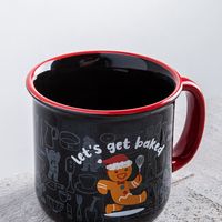 KSP Christmas Camper Mug 'Get Baked' Ceramic Mug (Black)