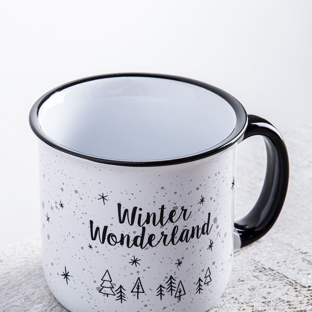 KSP Christmas Camper Mug 'Wonderland' Ceramic Mug (White)