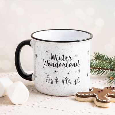 KSP Christmas Camper Mug 'Wonderland' Ceramic Mug (White)