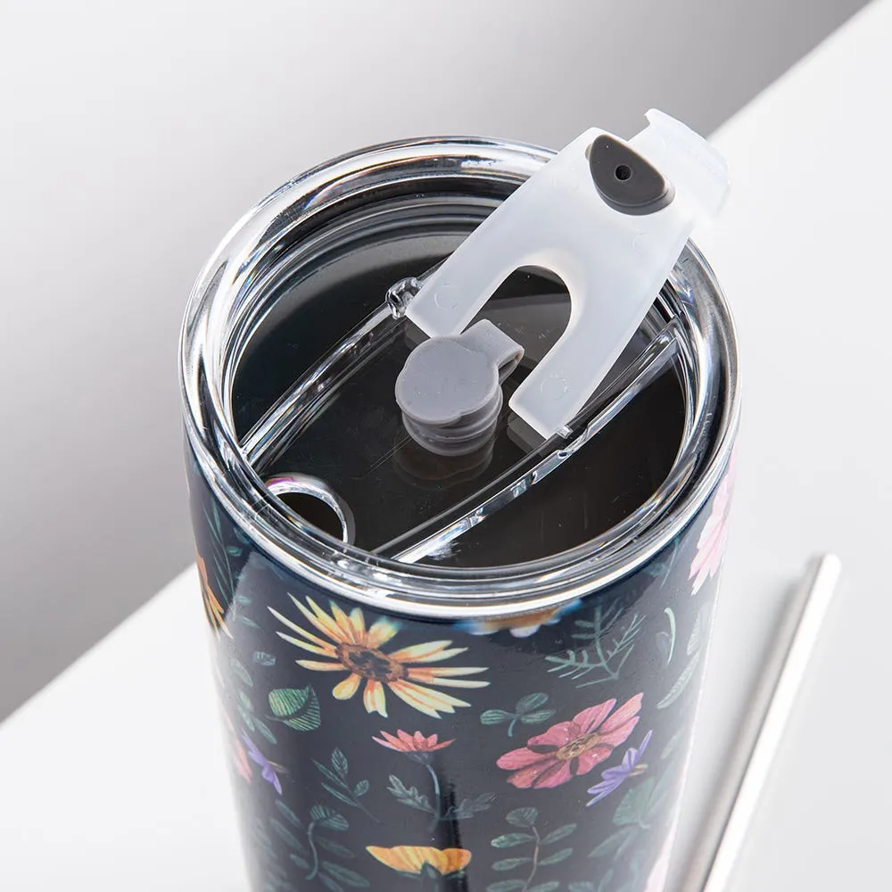 KSP Quench 'Floral' Double Wall Tumbler with Straw